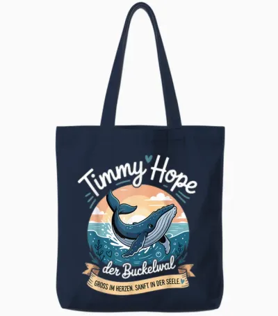 Timmy Hope Buckelwal Wal Meer Ozean Natur Design Tote Bags - Navy