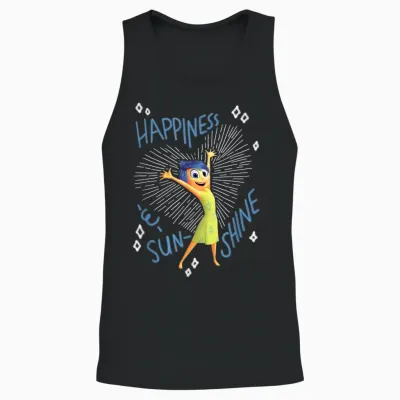 Pixar Inside Out 2 Joy Happiness T-Shirt, Yellow, S Unisex Tank Top - Black