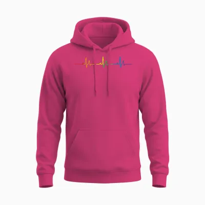 Homosexueller Herzschlag Pride Rainbow Queer Gay Lesbisch Lgbtq Unisex Hoodie - Heliconia