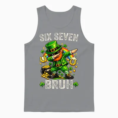 Bruh St Patricks Day Six Seven Kids Boys Men Women 67 Meme Unisex Tank Top - Sport Grey
