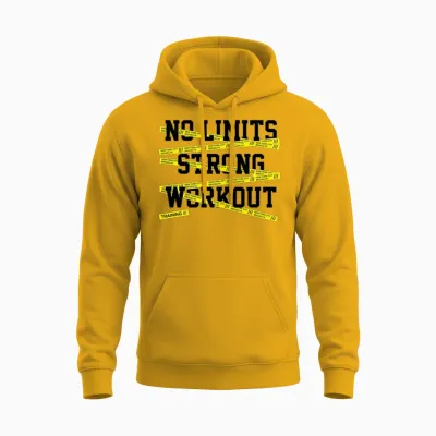 No Limits Strong Workout Unisex Hoodie - Gold
