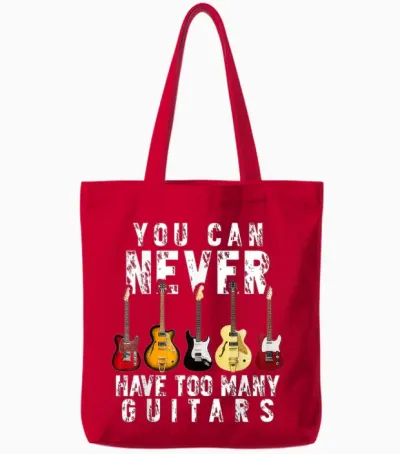 You Can Never Have Too Many Guitars Music Funny Gifts Tote Bags - Red