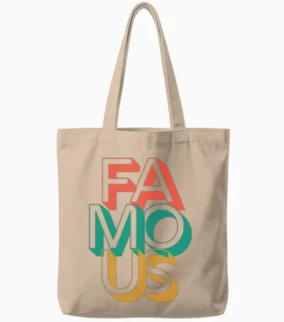 Retro Famous Tote Bags - Natural