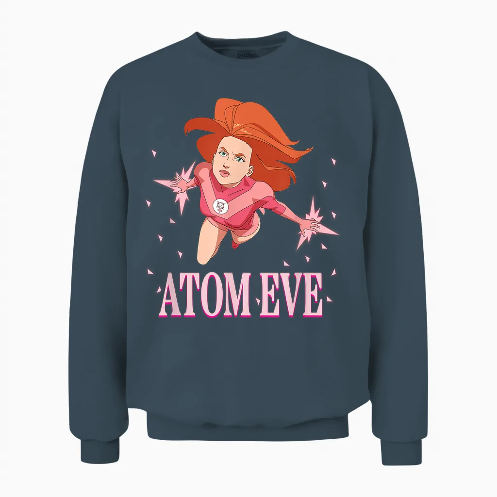 Invincible Atom Eve Flying Heroic Logo T-Shirt, Black, S Unisex Sweatshirt in Dark Heather