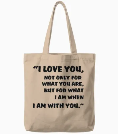 Love Quotes Tote Bags - Natural