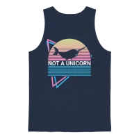 Narwhal Retro Unisex Tank Top - Navy – 1