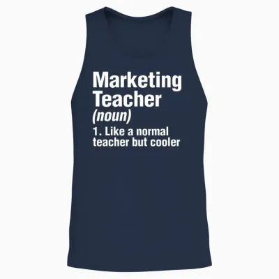 Marketing Teacher Definition College Business Prof Unisex Tank Top - Navy