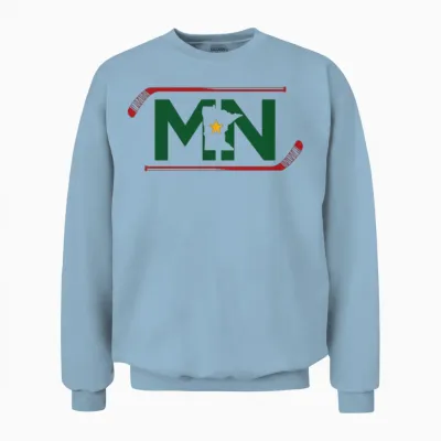 Mn the State of Hockey Unisex Sweatshirt - Light Blue