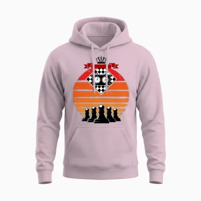 Retro Chess Club Player Unisex Hoodie - Light Pink