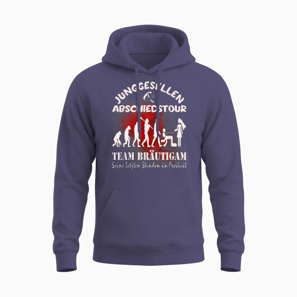 Team Groom Poltern Stag Party Jga Unisex Hoodie in Heather Sport Dark Navy