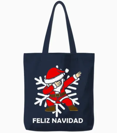 Feliz Navidad Tote Bags - Navy