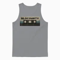 Vintage Bloc Cassette Party Mix Tape Music 2000s Rock T-Shirt, Black, S Unisex Tank Top in Sport Grey - 1