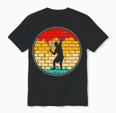 Tennis Retro Unisex T-Shirt - Black