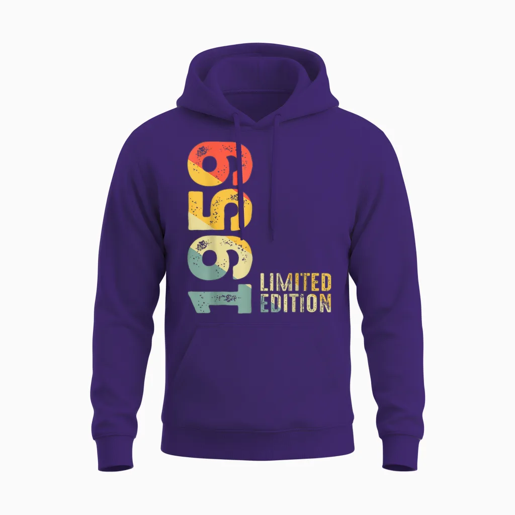 édition Limitée 1959 Born 1959 Anniversaire Unisex Hoodie in Purple