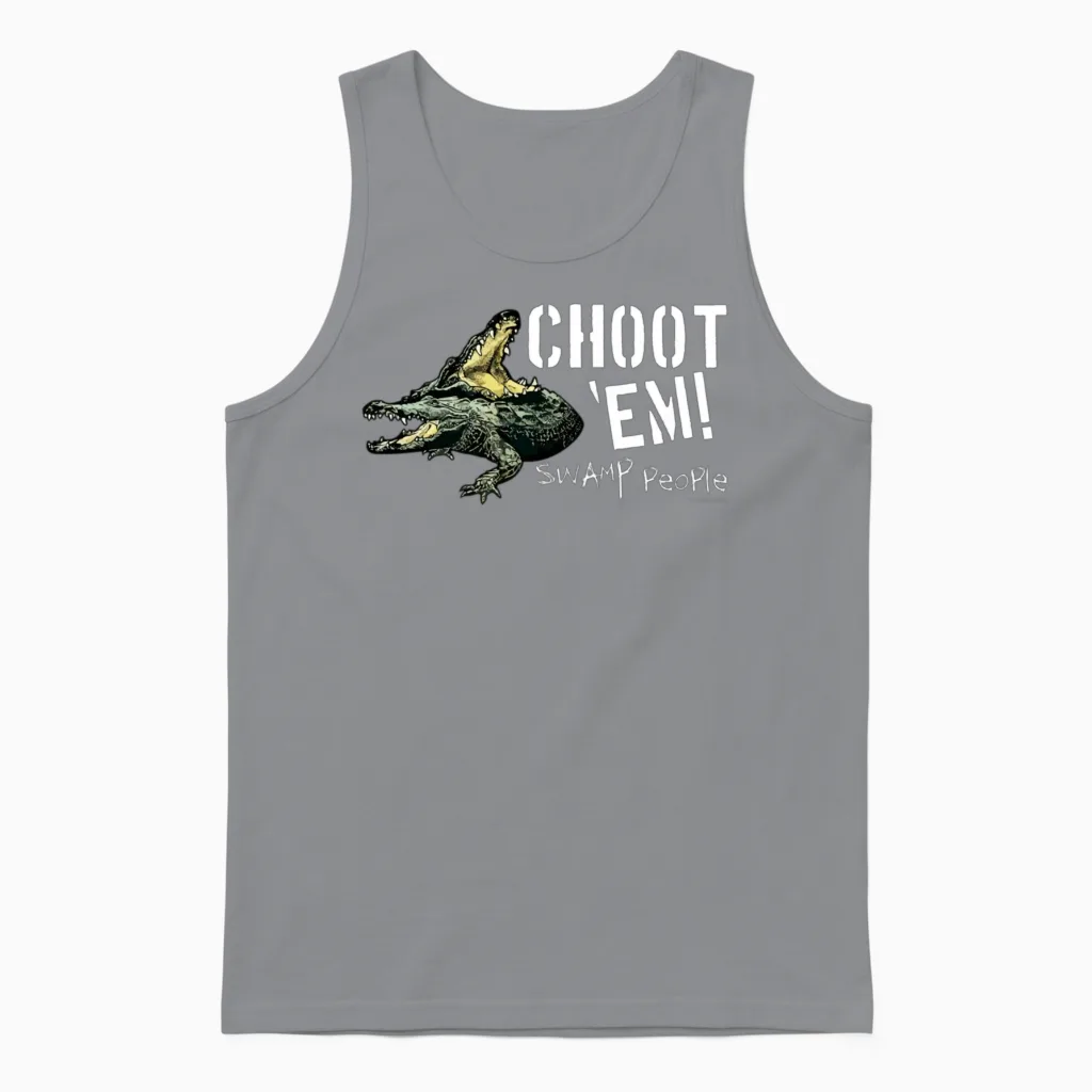 Swamp People Choot Em Birthday Christmas Gift Unisex Tank Top in Sport Grey
