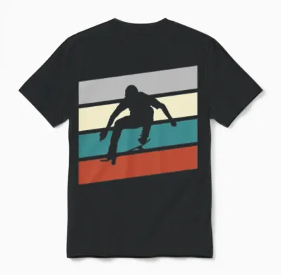 Skating Retro Unisex T-Shirt - Black
