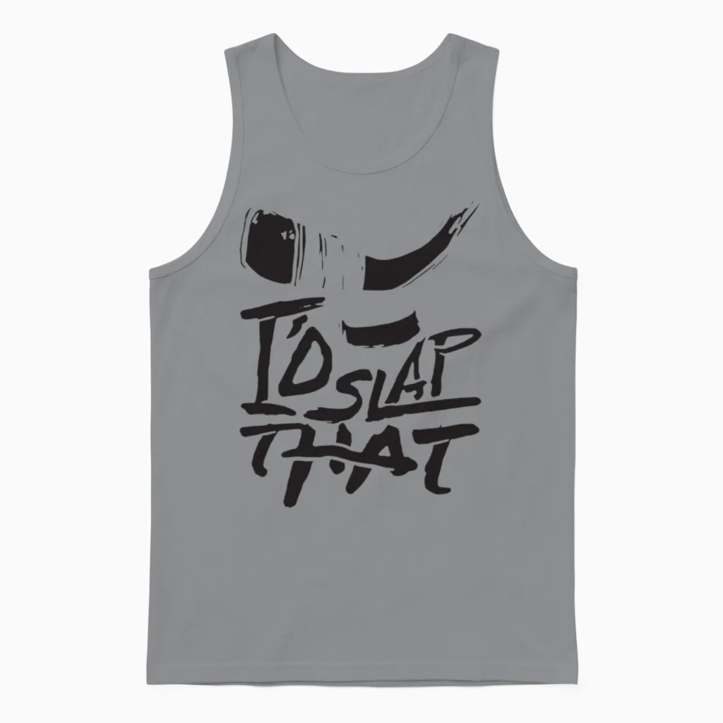 I D Slap That Hockey Unisex Tank Top in Sport Grey
