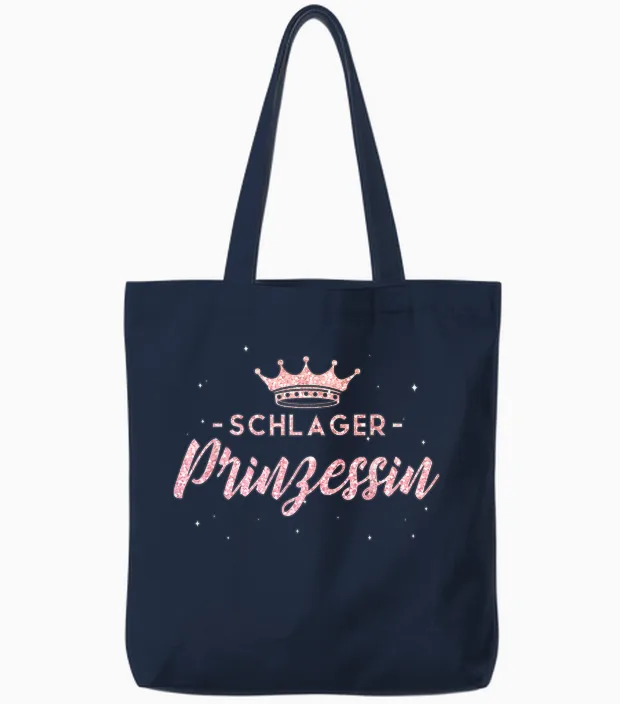 Women's Schlager Party Princess T-Shirt, Black, S Tote Bags in Navy