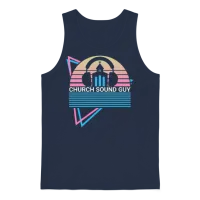 Church Sound Guy Retro Christian & Faith Unisex Tank Top - Navy – 1