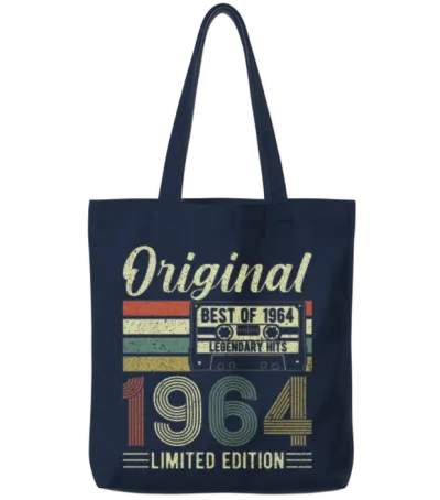 1964 Vintage Birthday Tote Bags - Navy