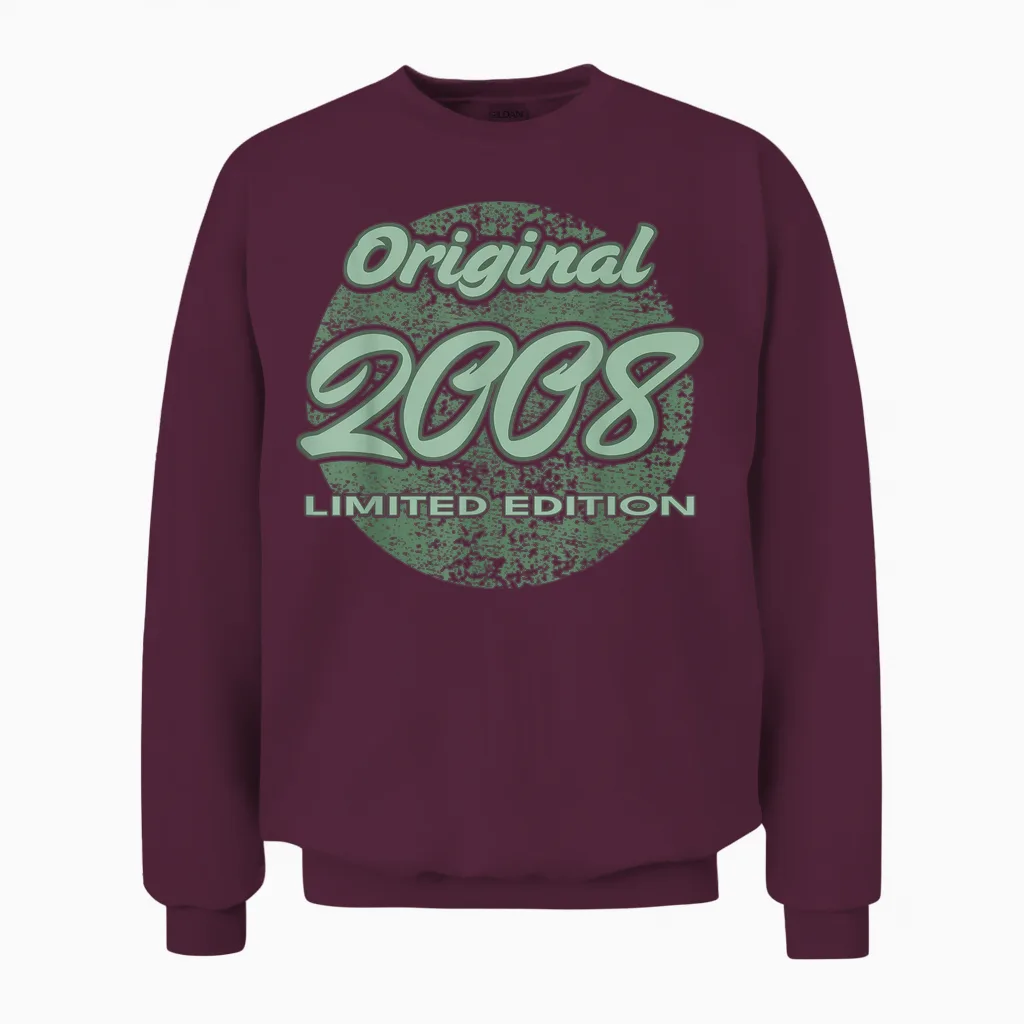 18. Geburtstag Mädchen Junge 18 Jahre 2008 Lustig Geschenk Unisex Sweatshirt in Maroon