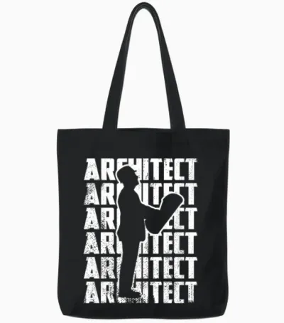 Funny Architect Tote Bags - Black
