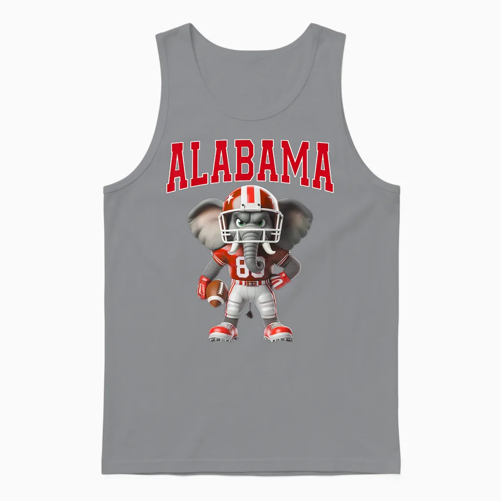 Alabama Al Vintage Sports Funny Elephant Love Men Women Unisex Tank Top in Sport Grey