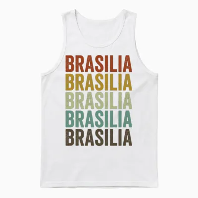 Brasilia Brazil Retro Vintage Unisex Tank Top - White