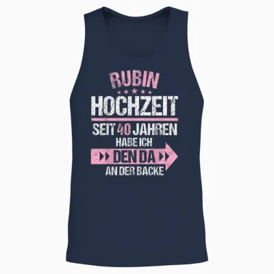 40 Jahre Verheiratet Rubin Hochzeit 40.hochzeitstag Unisex Tank Top - Navy