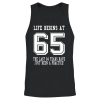 Life Begins at 65... 65th Birthday Unisex Tank Top - Black – 2