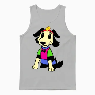Cartoon Funny Dog Unisex Tank Top - Ash