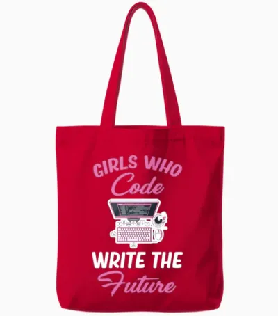 Girl Who Code Writes the Future Programmer Tote Bags - Red