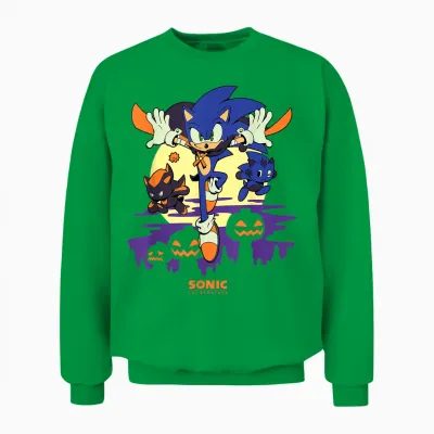 Sonic the Hedgehog - Chao Tales Halloween Moonlight Haunt Unisex Sweatshirt - Irish Green