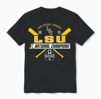 Lsu Tigers Baseball National Champs 2025 Mcws Title Purple Unisex T-Shirt - Black