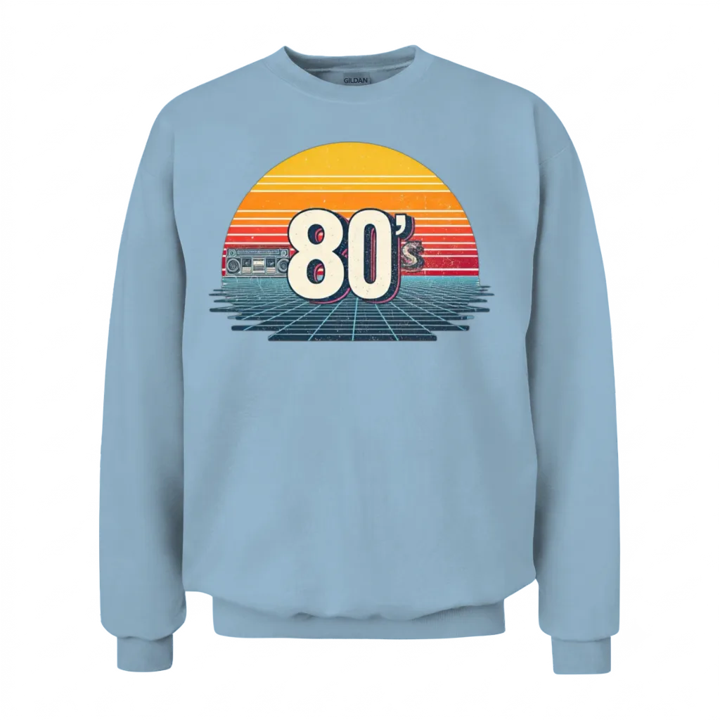 Retro 80s Unisex Sweatshirt - Light Blue