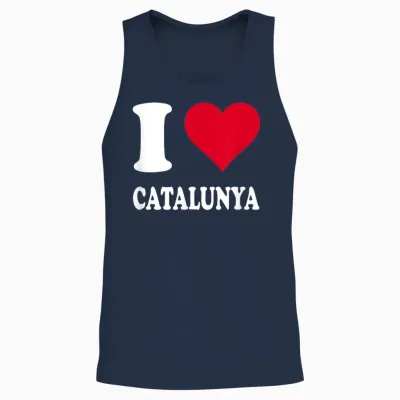 Cœur Rouge I Love Catalunya Unisex Tank Top - Navy