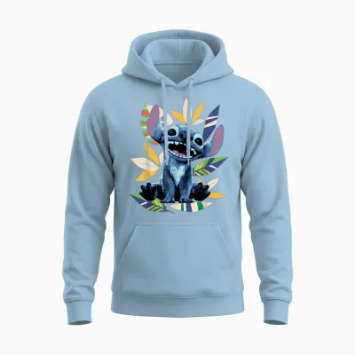 Disney Lilo & Stitch Live-Action Movie Tropical Island Leaf Unisex Hoodie - Light Blue