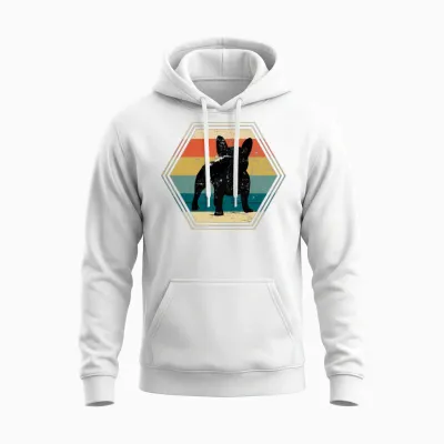 Retro Frenchie Dog Unisex Hoodie - White