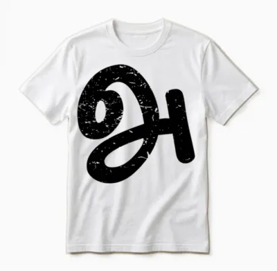 Agaram Tamil Language First Letter Unisex T-Shirt - White