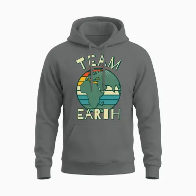 Team Earth Retro Colors Unisex Hoodie - Graphite Heather