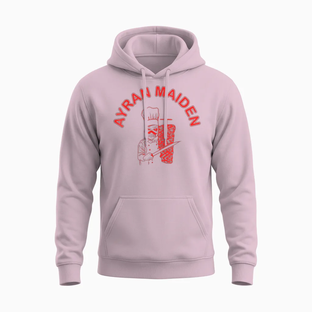 Ayran Maiden Doner Band Funny Fast Food Dürüm Unisex Hoodie in Light Pink