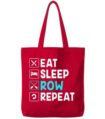 Rowing Crew Eat Sleep Row Repeat Tote Bags - Red