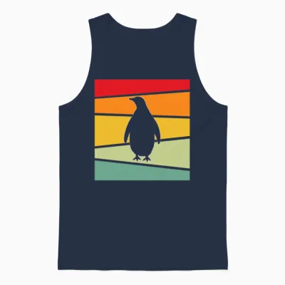 Penguin Retro Unisex Tank Top - Navy
