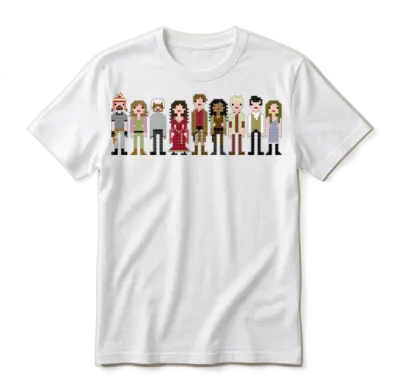 Firefly Cast Cross Stitch Unisex T-Shirt - White