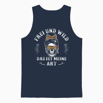 Frei Und Wild Das Ist Meine Art Unisex Tank Top - Navy
