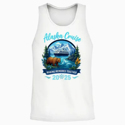 Funny Matching Family Friends and Group Alaska Cruise 2025 Unisex Tank Top - White