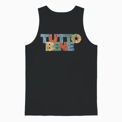 Alles Gut Tutto Bene Modern Colourful Rainbow Italy Saying T-Shirt, Black, S Unisex Tank Top - Black
