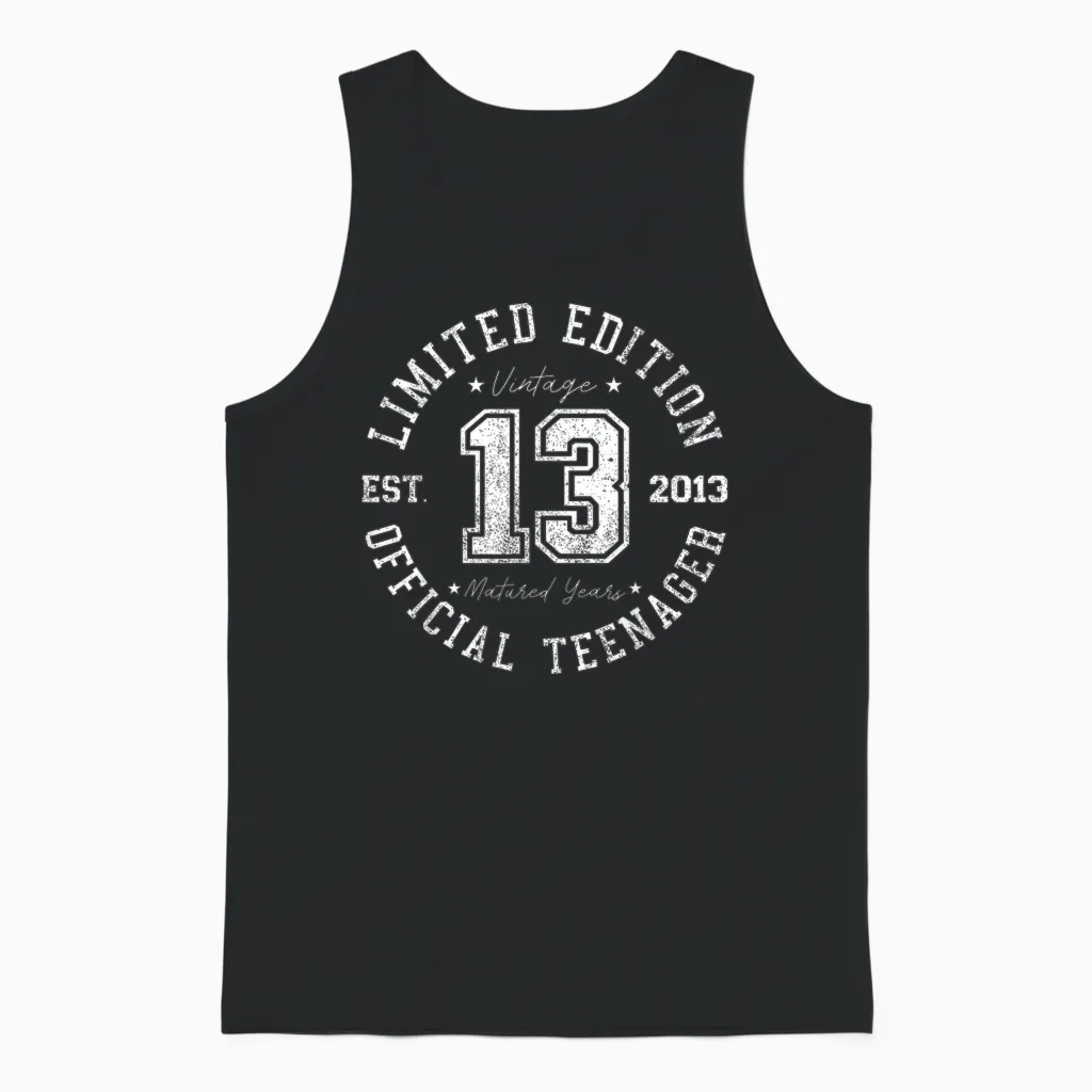 Official Teenager 13th Birthday 13 Years Old 2013 Unisex Tank Top in Black