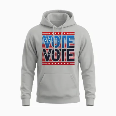 Vote Retro Style Unisex Hoodie - Ash