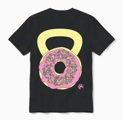 Doughnut Kettlebell Outline Unisex T-Shirt - Black